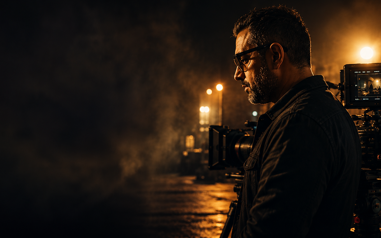 Karim El Shafei on a cinematic film set